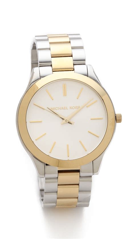 michael kors silver chain link watch|michael kors slim runway gold.